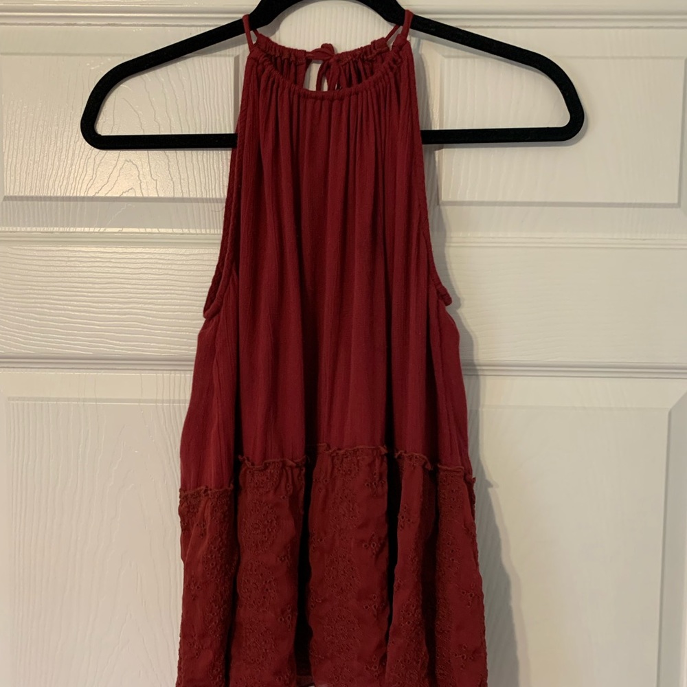 Burgundy red blouse